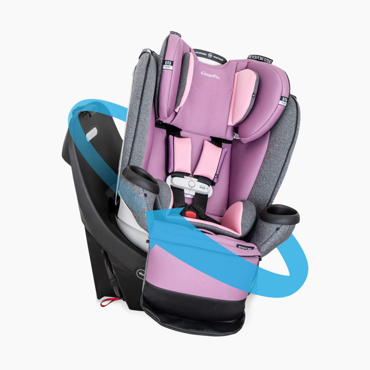 Evenflo Gold Revolve 360 Extend Rotational All-in-One with SensorSafe - Opal Pink.