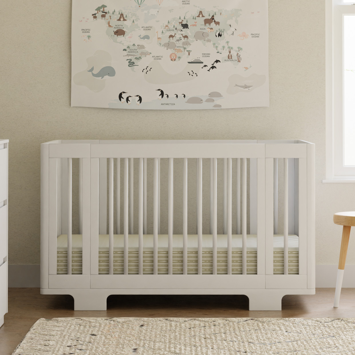 babyletto Yuzu 8-in-1 Convertible Crib with All-Stages Conversion Kits - White.