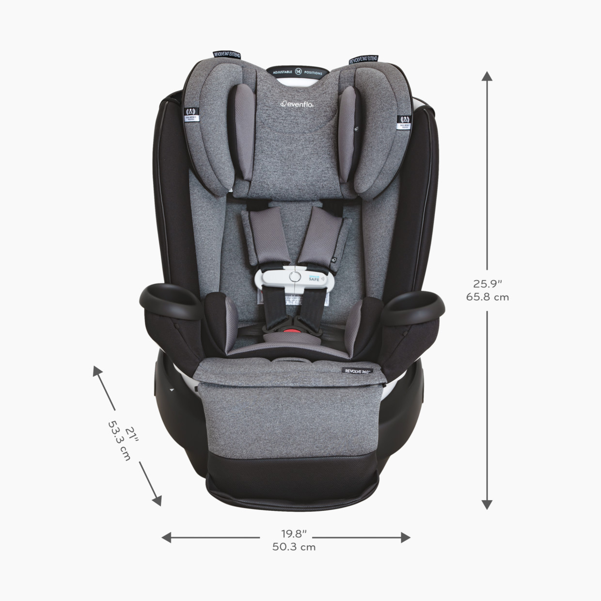 Evenflo Gold Revolve 360 Extend Rotational All-in-One with SensorSafe - Moonstone Grey.