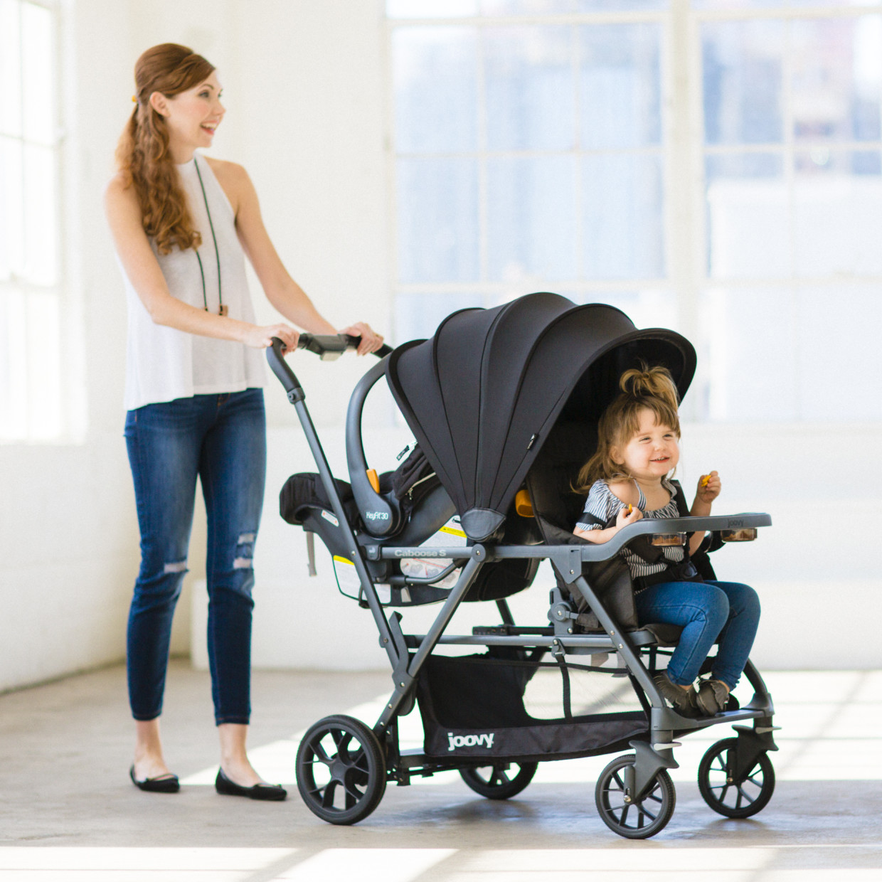 Joovy Caboose S Stroller - Black Melange.