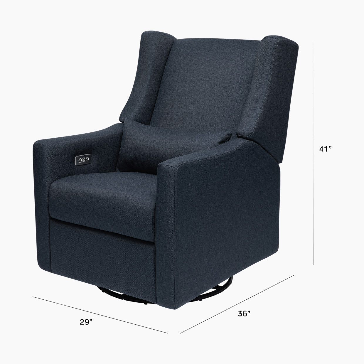 babyletto Kiwi Electronic Recliner and Swivel Glider - Performance Navy Eco Twill.