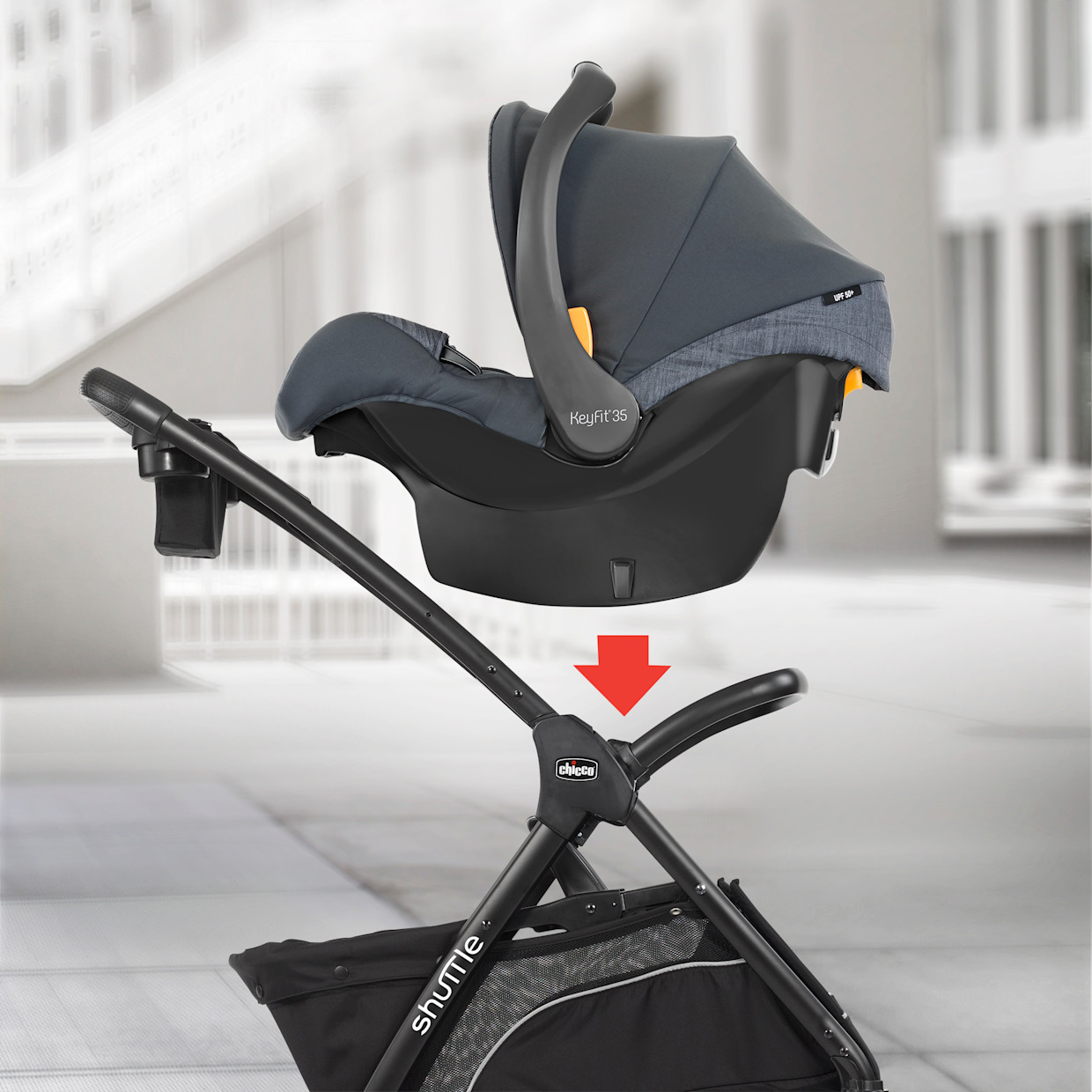 Chicco Shuttle Caddy Stroller Frame - Black.