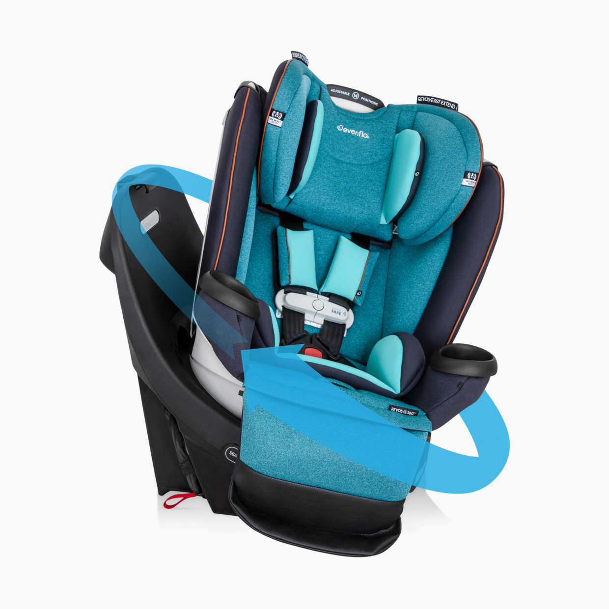 Evenflo Gold Revolve 360 Extend Rotational All-in-One with SensorSafe - Sapphire Blue.