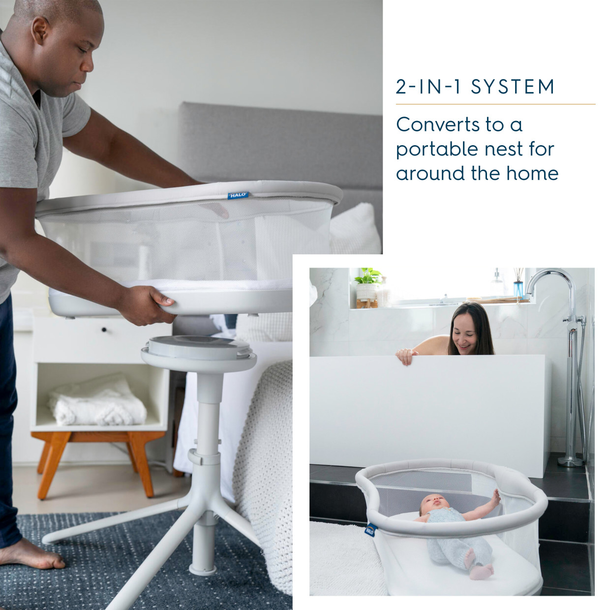 Halo BassiNest Swivel Sleeper 3.0 - Grey.