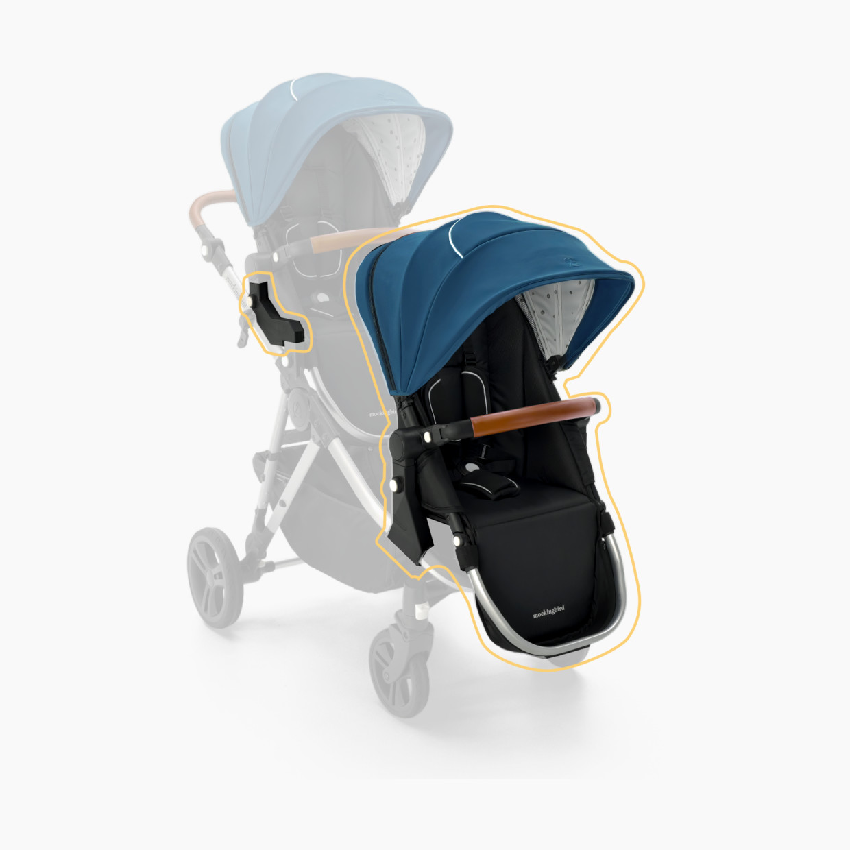 Mockingbird 2nd Seat Kit 2.0 - Sea/Watercolor Canopy With Penny Leather.