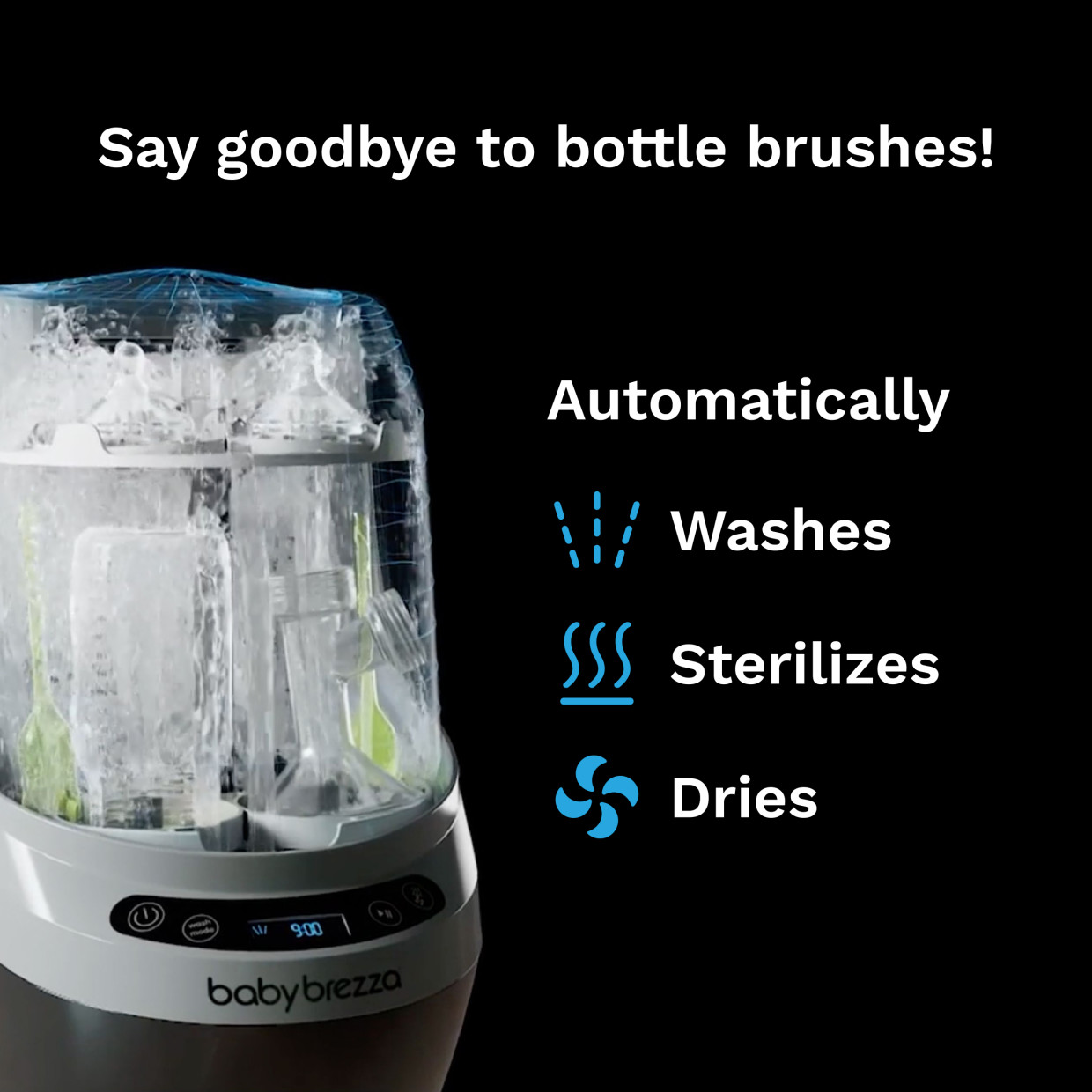 Baby Brezza Bottle Washer Pro - White/Black.